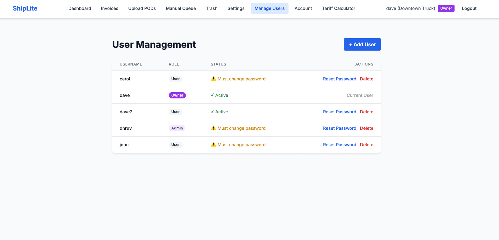Users & RBAC screenshot
